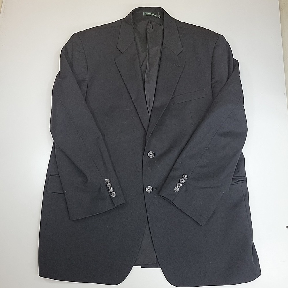 Lauren Ralph Lauren Black 100% Wool Blazer Sport Coat Men's 47 Suit Jacket